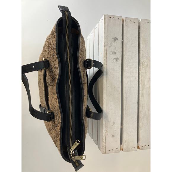 PATRICIA NASH LARGE CANVAS, LEATHER MAP PRINT SHOULDER BAG - Picture 8 of 16